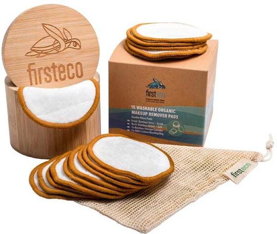 firsteco set di tamponi di rimozione del trucco in bambù