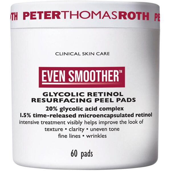 peter thomas roth clinical skin care even smoother glycolic retinol resurfacing peel pads pro packung 60 stück