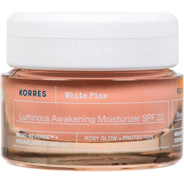 korres white pine  idratante rivitalizzante per una pelle luminosa spf20 spf 20 40 ml