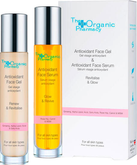 the organic pharmacy set duo antiossidante gel e siero