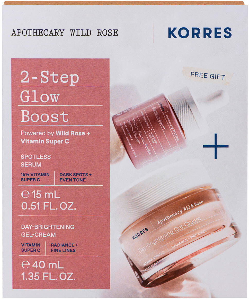 korres apothecary wild rose set 2-step boost for glow