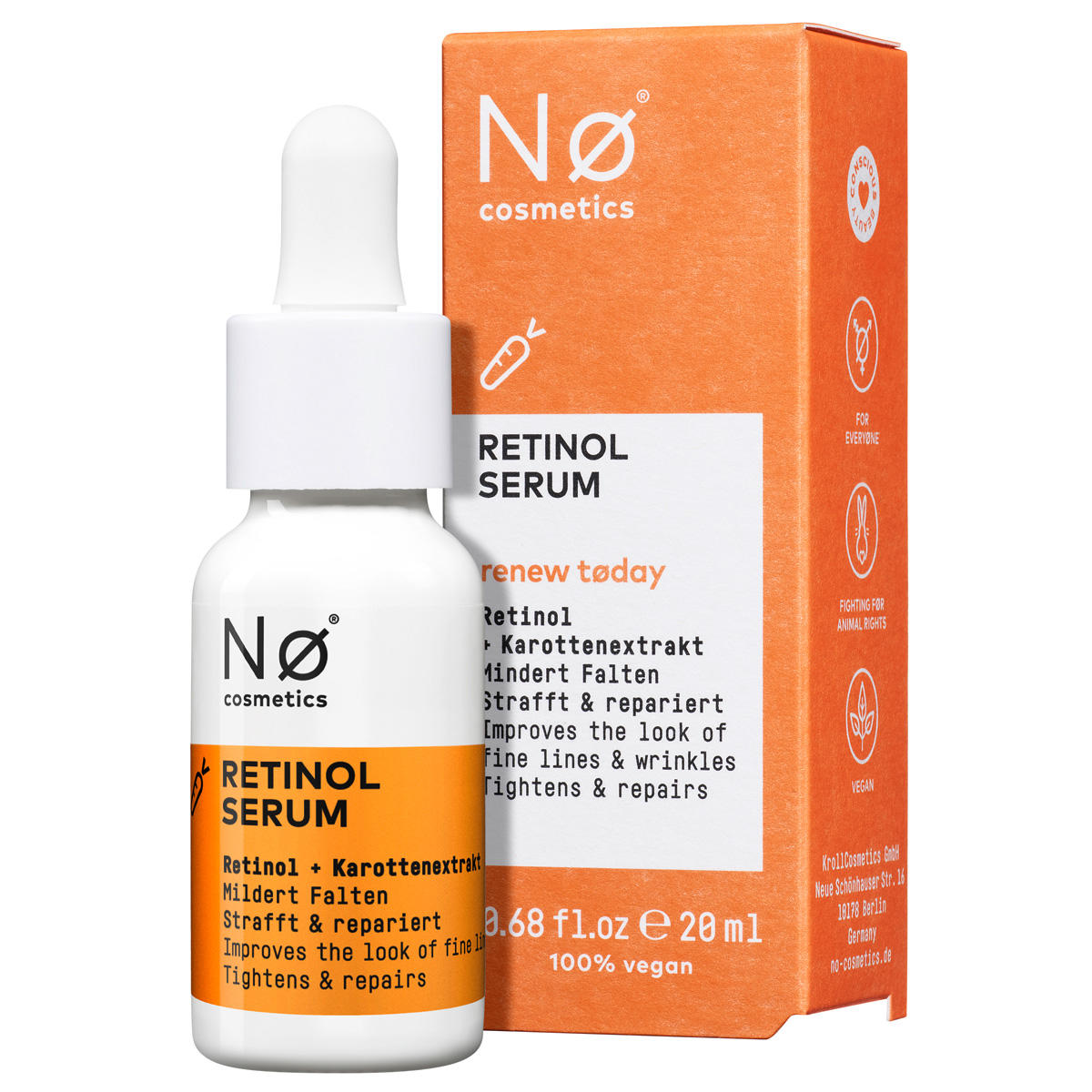 nø cosmetics renew tøday retinol serum 20 ml