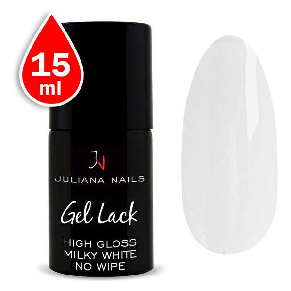 juliana nails gel lack high gloss finish no wipe milky white 15 ml bianco latteo