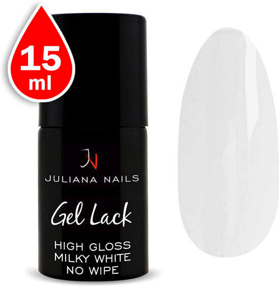 juliana nails gel lack high gloss finish no wipe milky white 15 ml bianco latteo