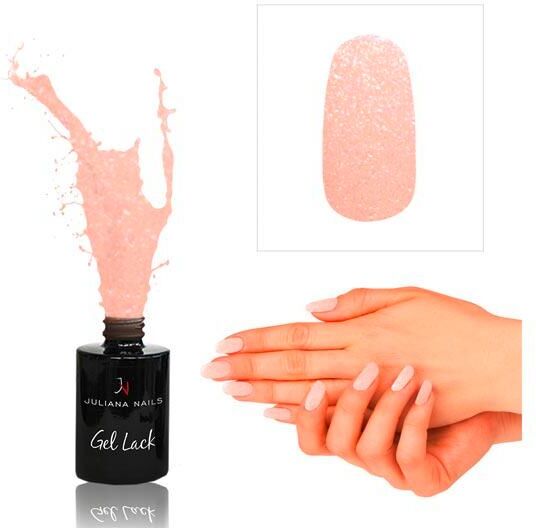 juliana nails gel lack glitter/shimmer glitter zartrosa, flasche 6 ml rosa pallido glitterato