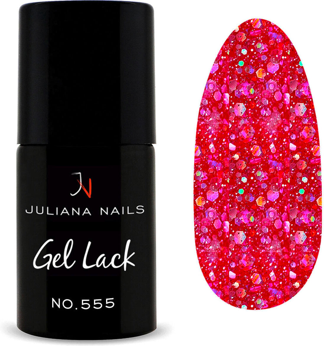 juliana nails gel lack glitter/shimmer no. 555, flasche 6 ml no. 555