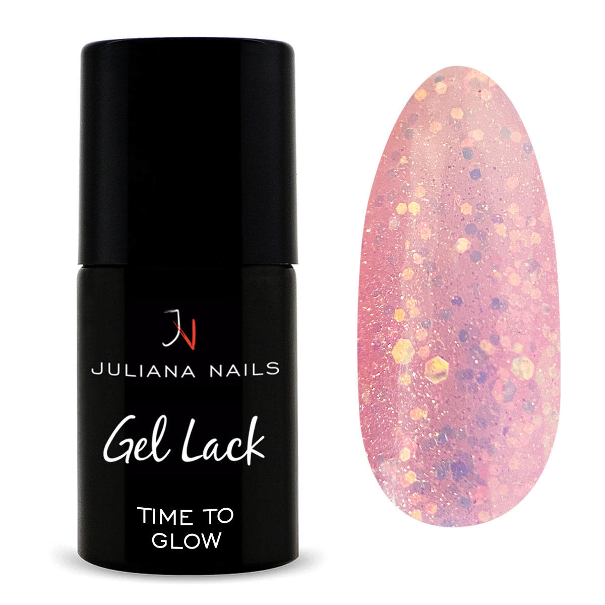 juliana nails gel lack glitter/shimmer time to glow, flasche 6 ml tempo di brillare