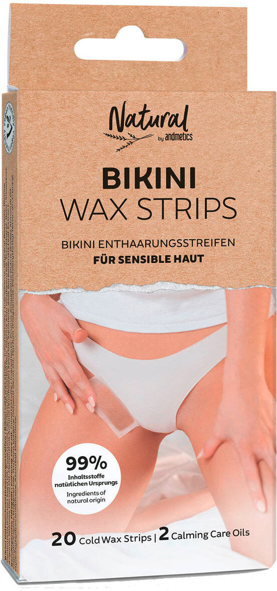 andmetics natural by  bikini wax strips 20 stück