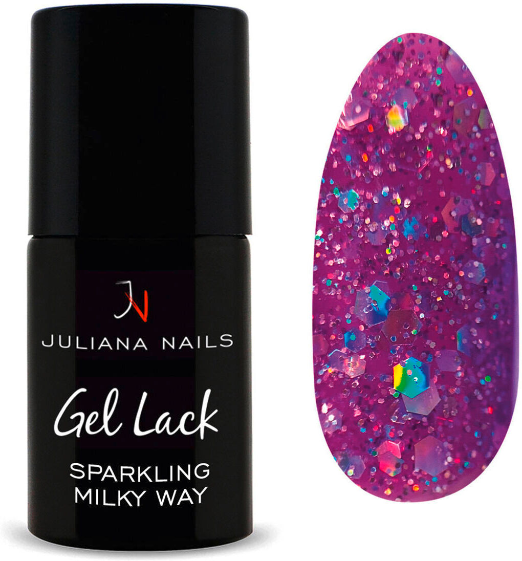 juliana nails gel lack glitter/shimmer sparkling milky way, flasche 6 ml via lattea scintillante