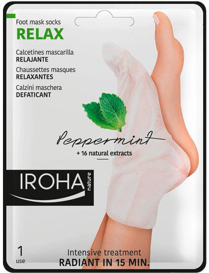 IROHA nature Maschera rilassante per i piedi alla menta piperita 1 coppia