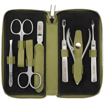 Nippes Set per manicure Verde Eucalipto in pelle, 7 pezzi Nippes Set per manicure Verde Eucalipto in pelle, 7 pezzi