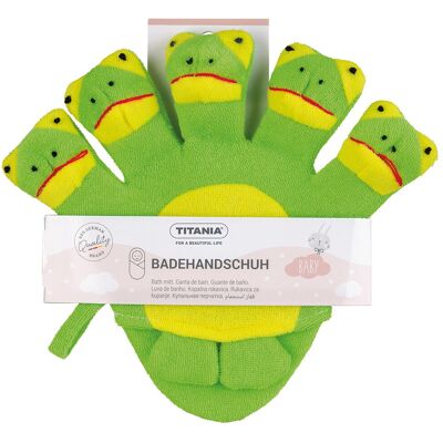 Titania Guanto di lavaggio per bambini a forma di rana Titania Guanto di lavaggio per bambini a forma di rana