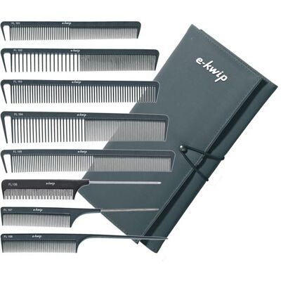 Set di pettini Flexi Line - 8 pezzi con custodia pratica Set di pettini Flexi Line - 8 pezzi con custodia pratica