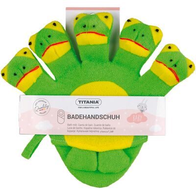 Titania Guanto di lavaggio per bambini a forma di rana Titania Guanto di lavaggio per bambini a forma di rana
