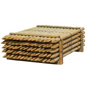 70 pz. Pali tondi in legno VOSS.farming per recinzioni, staccionate, impregnati sotto pressione in classe 4, 200 cm x 80 mm