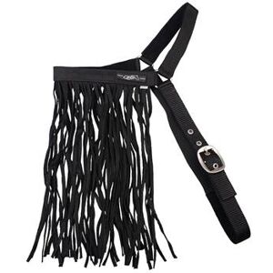 Frontalino con frange antimosche QHP, per cavalli e pony, Cob, nero