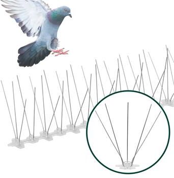 Dissuasore per uccelli ""Bird Spikes"" VOSS.garden, inox, spuntoni per piccioni, 50cm