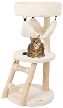 Albero tiragraffi di design ""Bany"" di VOSS.pet in vero legno - Legno naturale pregiato di Tanoak, 82 cm