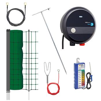 Voss Kit completo per recinto elettrico ""PetControl"", con rete per piccoli animali, 50 m, 65 cm