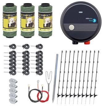 Set completo VOSS.pet per recinto elettrico per cani e gatti, con elettrificatore da 230 V