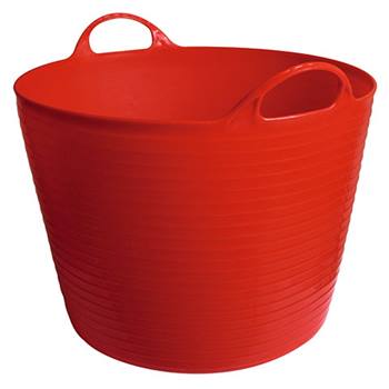 Kerbl FlexBag, tinozza flessibile di plastica, con maniglie, 42 l, rosso