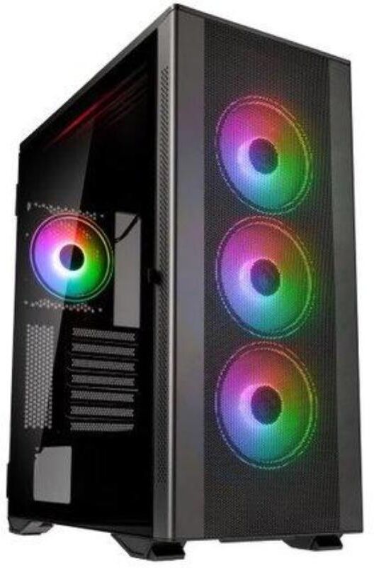 Kolink Stronghold Prism Argb Case Middle Tower Atx Eatx Micro Atx Mini-Itx Pannello Laterale In Vetro Temperato 2xusb 2.0 1xusb 3.1 4xventole Argb Installate Grey