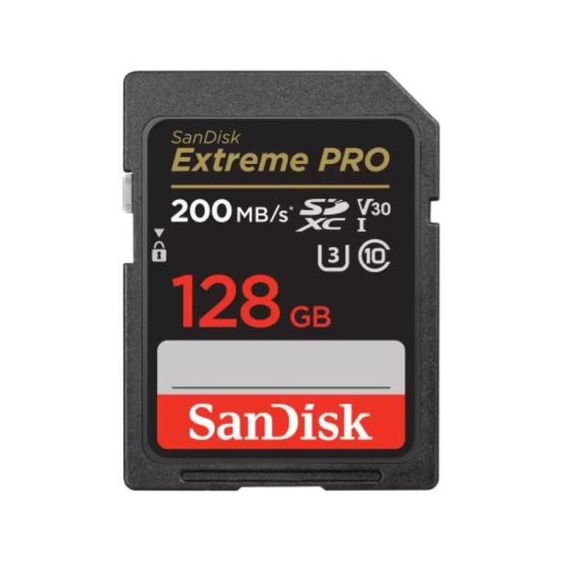 SanDisk Extreme Pro - Scheda Di Memoria Flash - 128 Gb - Video Class V30 / Uhs-I U3 / Class10 - Uhs-I Sdxc