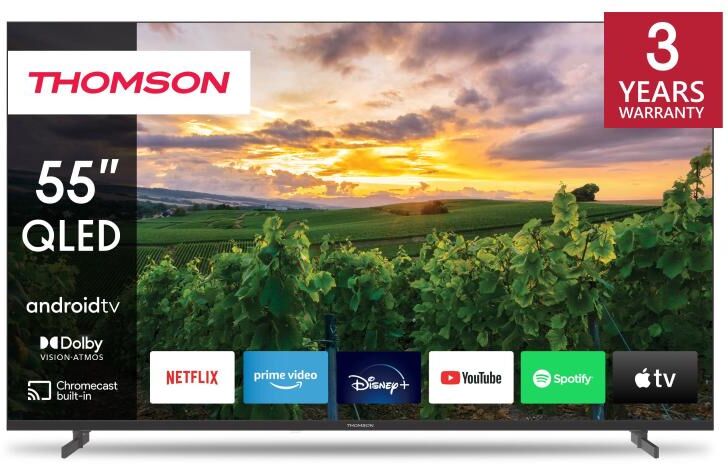 Thomson 55qa2s13 Tv 55 Pollici Qled 4k Android Hdr10 Wifi Sat 4 2 Hdmi