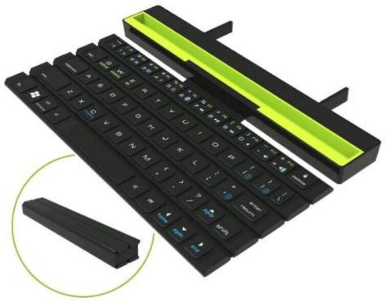 Rock R4-Keyblu Tastiera Arrotolabile Bluetooth Multifunzionale R4 Supporto Per Smatrphone/tablet Prodotto Bulk Nero Verde