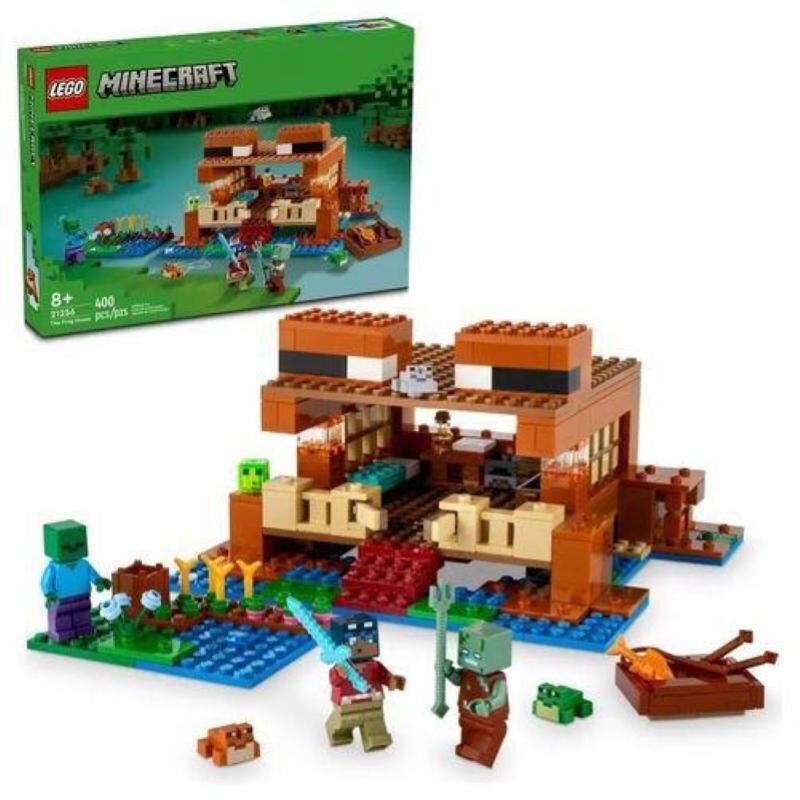 Lego Minecraft 21256 La Casa-Rana, Giocattolo Da Costruire Per Bambini Di 8+ Anni Con Personaggi, Mob E Animali Del Videogioco