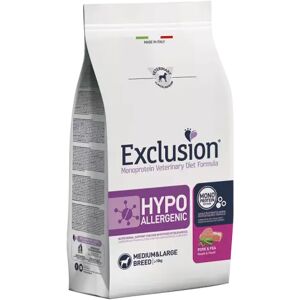 EXCLUSION Cane Monoprotein Veterinary Diet Hypoallergenic Adulto Medium&Large; Maiale&Piselli; 12 Kg 12.00 kg