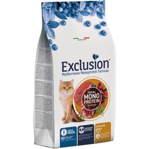 EXCLUSION Gatto Mediterraneo Monoprotein Adulto Sterilizzato Manzo 12 Kg 12.00 kg