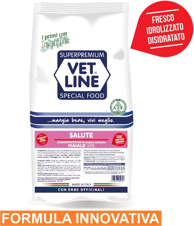 vetline cane salute maiale 12,5 kg cane > cibo secco e croccantini > adulto