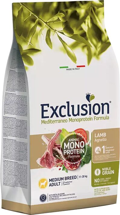 EXCLUSION Cane Mediterraneo Monoprotein Adulto Medium Agnello 3 Kg 3.00 kg