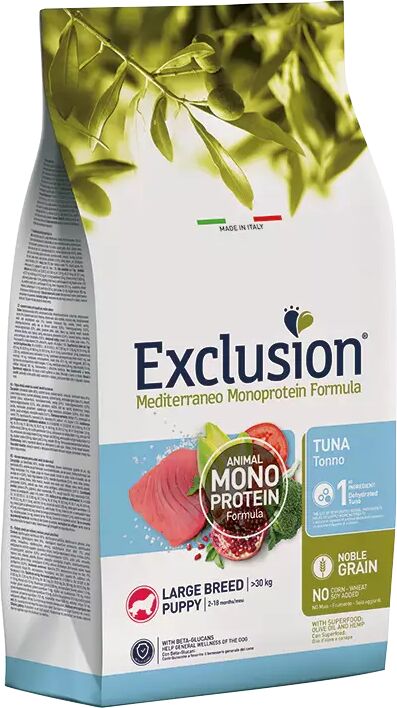 EXCLUSION Cane Mediterraneo Monoprotein Puppy Large Tonno 12Kg 12.00 kg