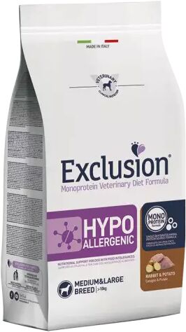 EXCLUSION Cane Monoprotein Veterinary Diet Hypoallergenic Adulto Medium&Large; Coniglio&Patate; 2 kg 2.00 kg