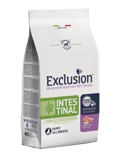 EXCLUSION Cane Monoprotein Veterinary Diet Intestinal Puppy All Breeds Maiale&Riso; 2 kg 2.00 kg