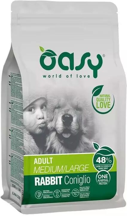 Oasy - Wonderfood Oasy Coniglio OAP cane adulto Medium e Large 2,5 Kg 2.50 kg