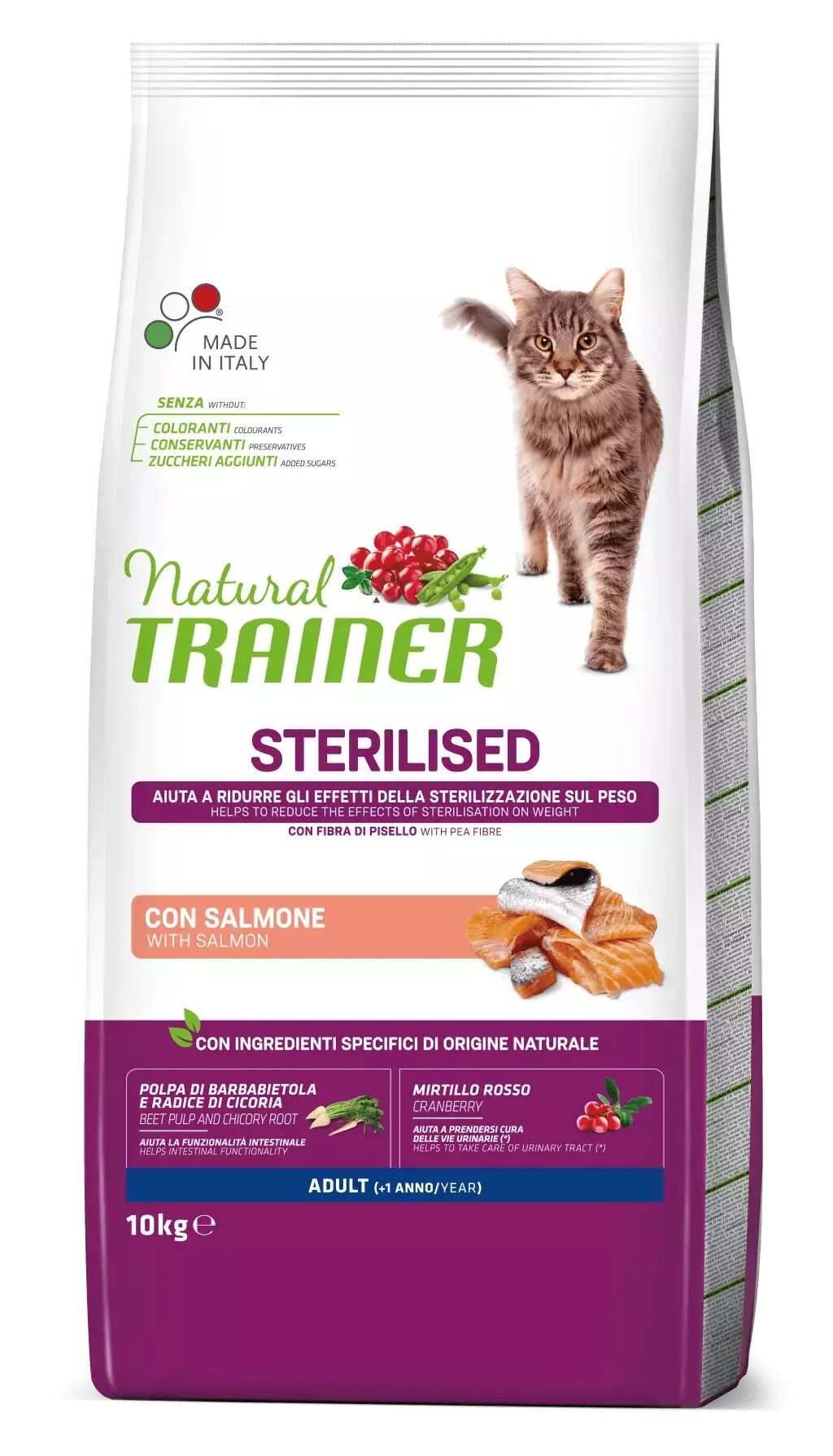 Trainer - Nova Food Natural Trainer gatto adulto Sterilizzato con Salmone 10 Kg 10.00 kg