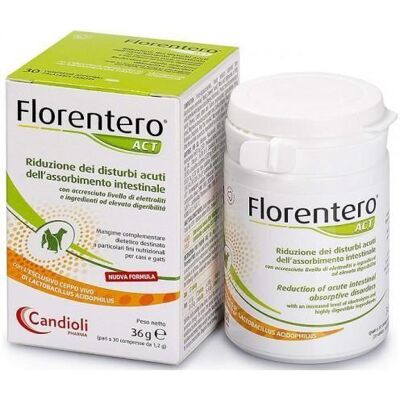 Candioli Florentero Act 30 Compresse - Benessere Intestinale per Cani e Gatti Candioli Florentero Act 30 Compresse - Benessere Intestinale per Cani e Gatti