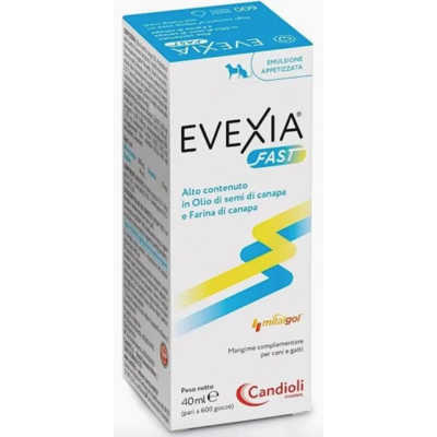 Candioli Evexia Fast Integratore per Cani e Gatti con Olio di Canapa 40ml Candioli Evexia Fast Integratore per Cani e Gatti con Olio di Canapa 40ml