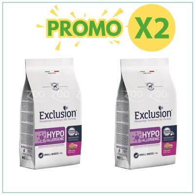 EXCLUSION Cane Monoprotein Veterinary Diet Hypoallergenic Adulto Small Maiale&Piselli; PROMO +2 prezzo a pezzo 12.00 kg EXCLUSION Cane Monoprotein Veterinary Diet Hypoallergenic Adulto Small Maiale&Piselli; PROMO +2 prezzo a pezzo 12.00 kg