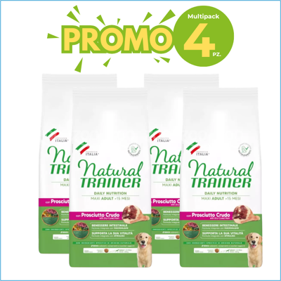Cibo per cani Natural Trainer Maxi Prosciutto e Riso Cibo per cani Natural Trainer Maxi Prosciutto e Riso