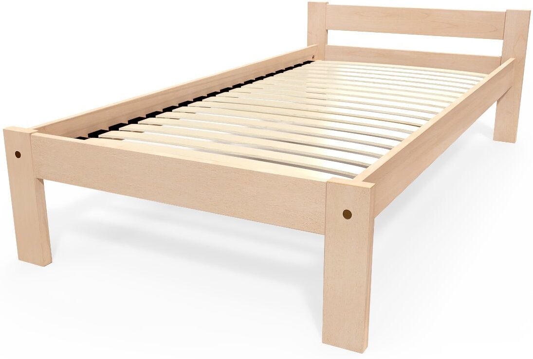 abc meubles letto per bambini 90x190 in legno di faggio simply - 90x190 - legno grezzo