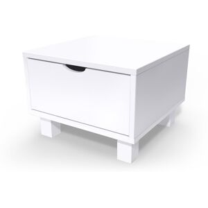 ABC MEUBLES Comodino in legno Cube + cassetto -  - Bianco