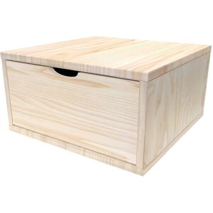 ABC MEUBLES Cubo di legno 50x50 cm + cassetto -  - Legno Grezzo