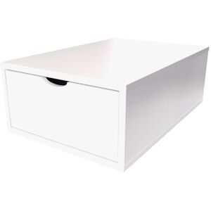 ABC MEUBLES Cubo di legno 75x50 cm + cassetto -  - Bianco