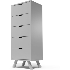 ABC MEUBLES Comò scandinavo in legno 5 cassetti Viking -  - Grigio