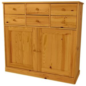 ABC MEUBLES Credenza legno 2 ante + 6 cassetti Boreal -  - Miele