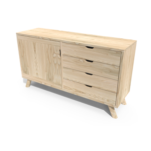 ABC MEUBLES Credenza scandinava legno Viking -  - Legno Grezzo